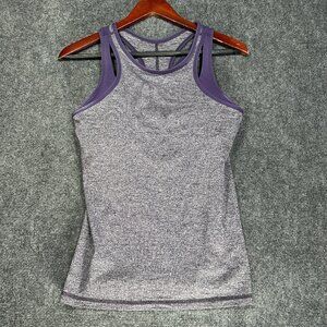 Lululemon Tank Top Womens M Purple Heathered Built In Padded Bra Racerback